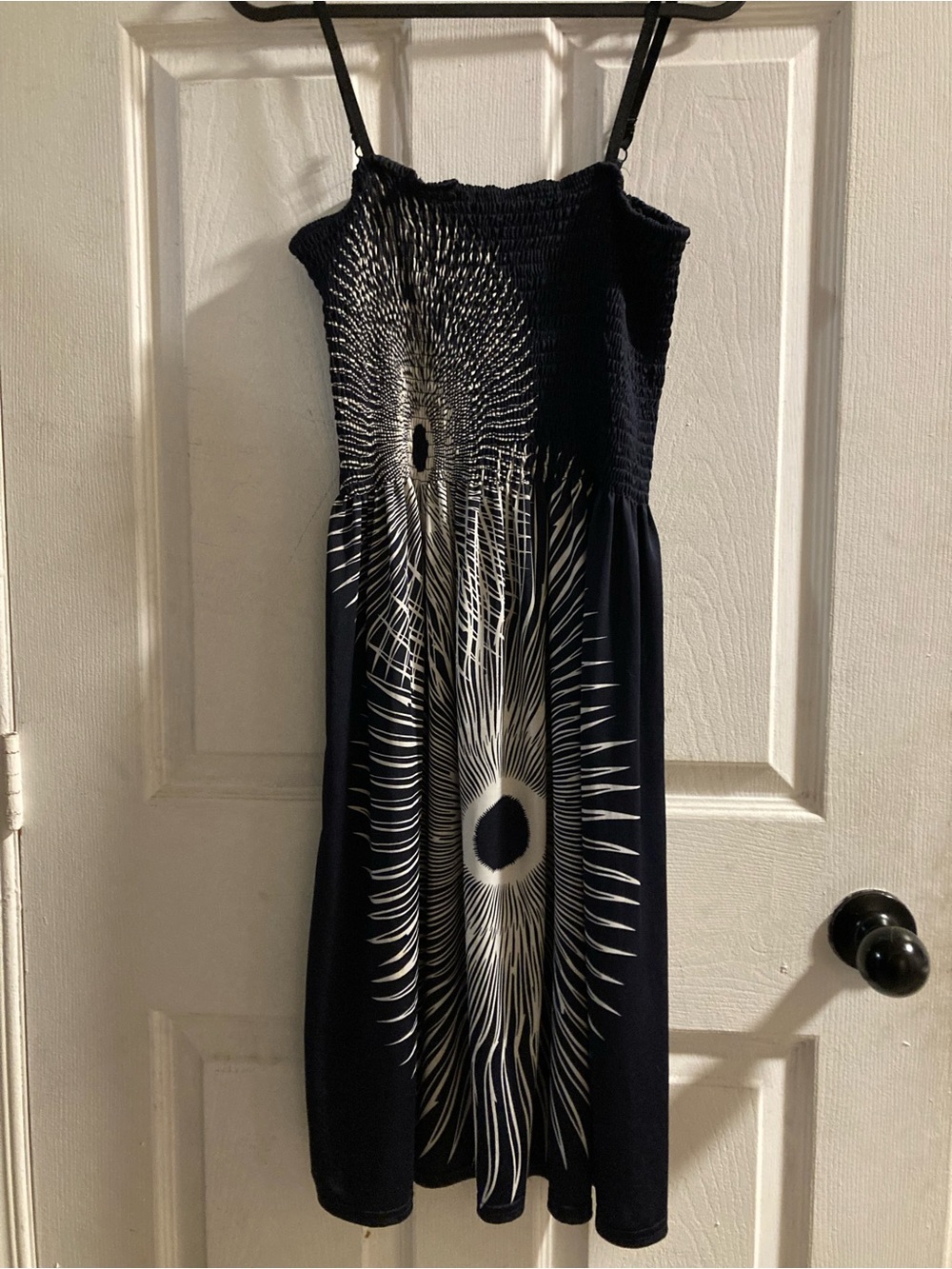Shoreline Black Midi Dress with White Radiant Print ONE SIZE FIT MOST